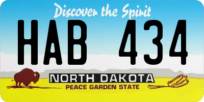 ND license plate HAB434
