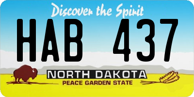 ND license plate HAB437