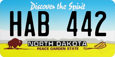 ND license plate HAB442
