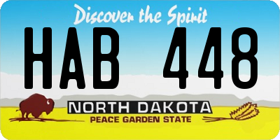 ND license plate HAB448