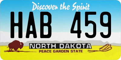 ND license plate HAB459