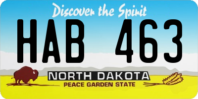 ND license plate HAB463