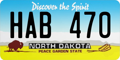 ND license plate HAB470