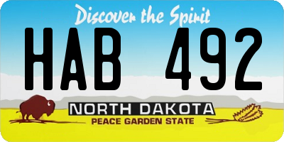 ND license plate HAB492