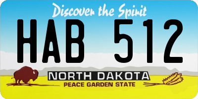 ND license plate HAB512