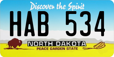 ND license plate HAB534