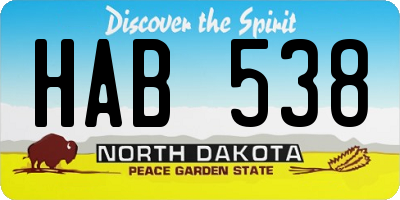 ND license plate HAB538
