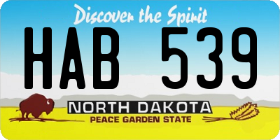 ND license plate HAB539