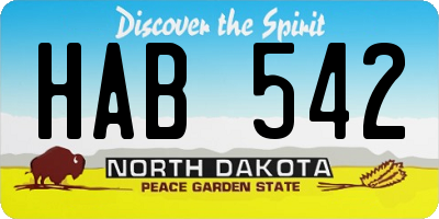 ND license plate HAB542