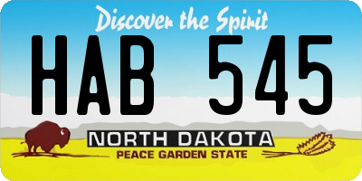 ND license plate HAB545
