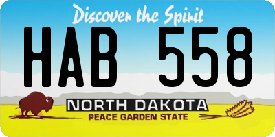 ND license plate HAB558