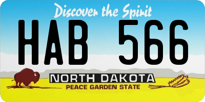 ND license plate HAB566