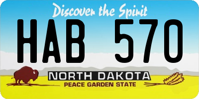 ND license plate HAB570