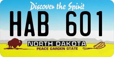 ND license plate HAB601