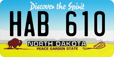 ND license plate HAB610