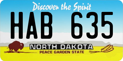 ND license plate HAB635