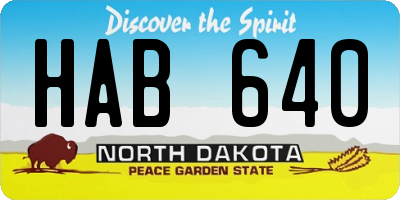 ND license plate HAB640