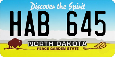 ND license plate HAB645