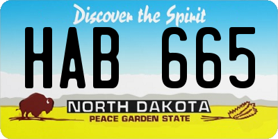 ND license plate HAB665