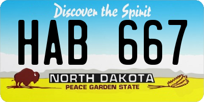 ND license plate HAB667