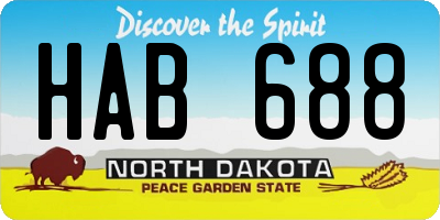 ND license plate HAB688