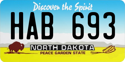 ND license plate HAB693