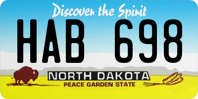 ND license plate HAB698