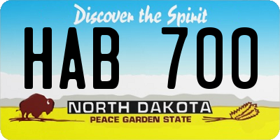 ND license plate HAB700