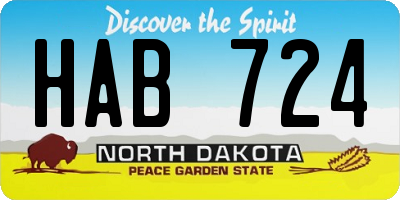 ND license plate HAB724