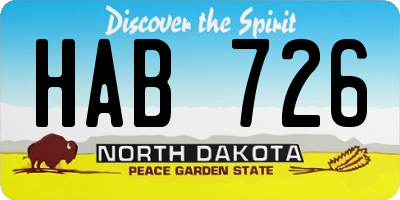 ND license plate HAB726