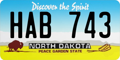ND license plate HAB743