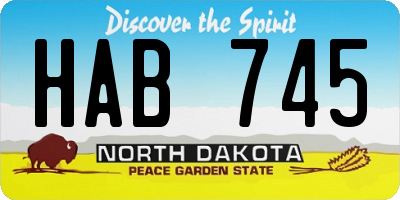 ND license plate HAB745