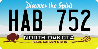 ND license plate HAB752