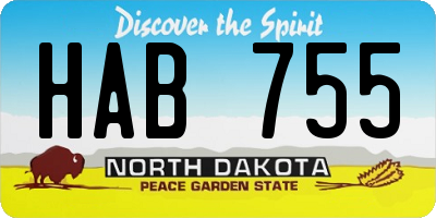 ND license plate HAB755