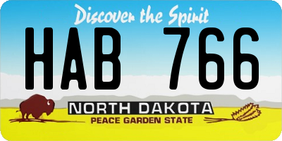 ND license plate HAB766