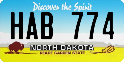 ND license plate HAB774
