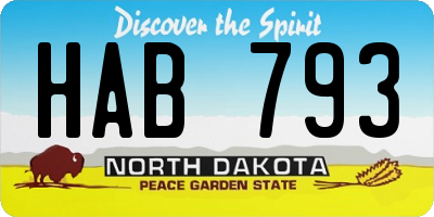 ND license plate HAB793