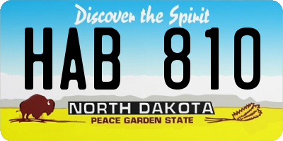 ND license plate HAB810