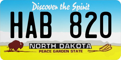 ND license plate HAB820