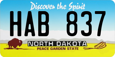ND license plate HAB837