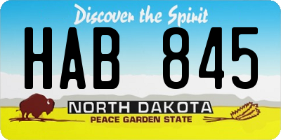 ND license plate HAB845