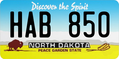 ND license plate HAB850