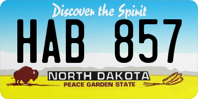 ND license plate HAB857