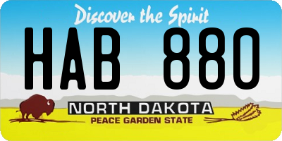 ND license plate HAB880