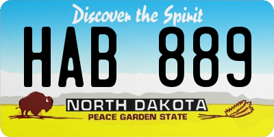 ND license plate HAB889