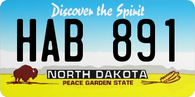 ND license plate HAB891