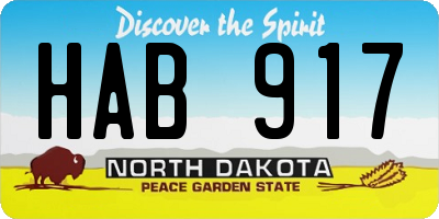 ND license plate HAB917