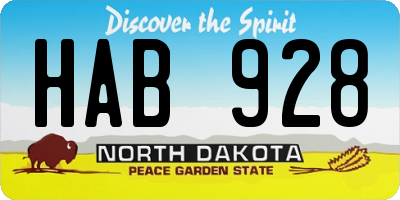 ND license plate HAB928