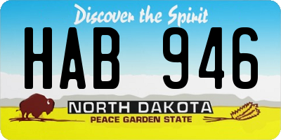 ND license plate HAB946