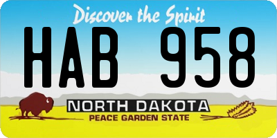 ND license plate HAB958